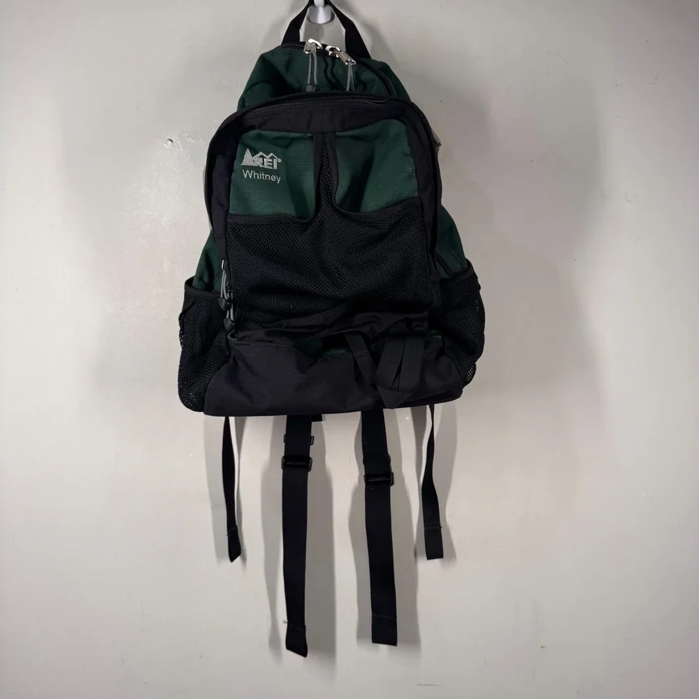 REI Whitney Daypack Backpack Forest Green Black Canvas Cordura DJL 011200